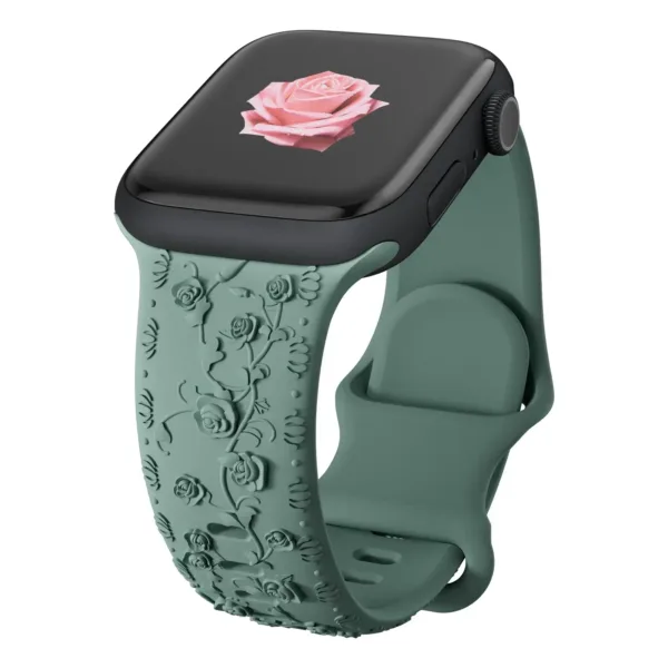 Floral Engraved Strap for Apple Watch 38-49mm - Image 12