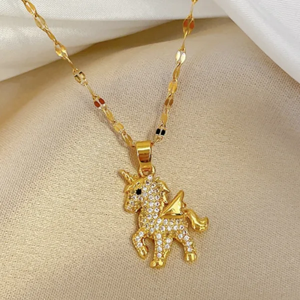 Cute Unicorn Pendant Necklace for Women - Image 3