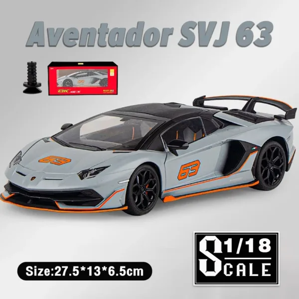 Aventador SVJ 63 Diecast Model Car 1/18 Scale - Image 10