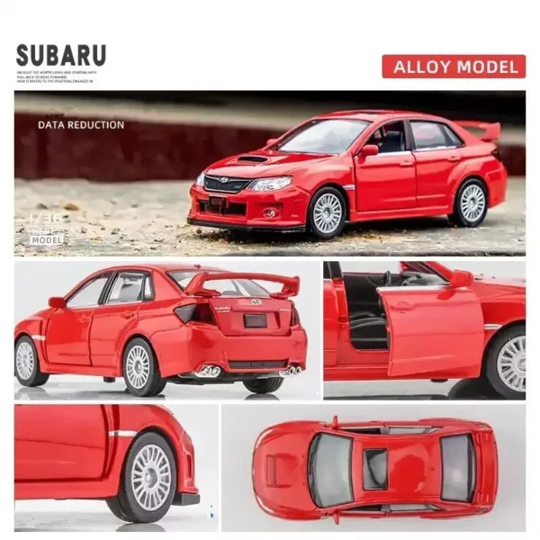 1:36 Subaru WRX STI Alloy Diecast Model Car - Image 2