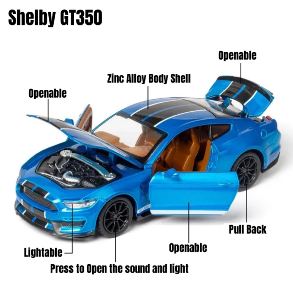 1/32 Ford Shelby GT500 GT350 Diecast Car - Image 5