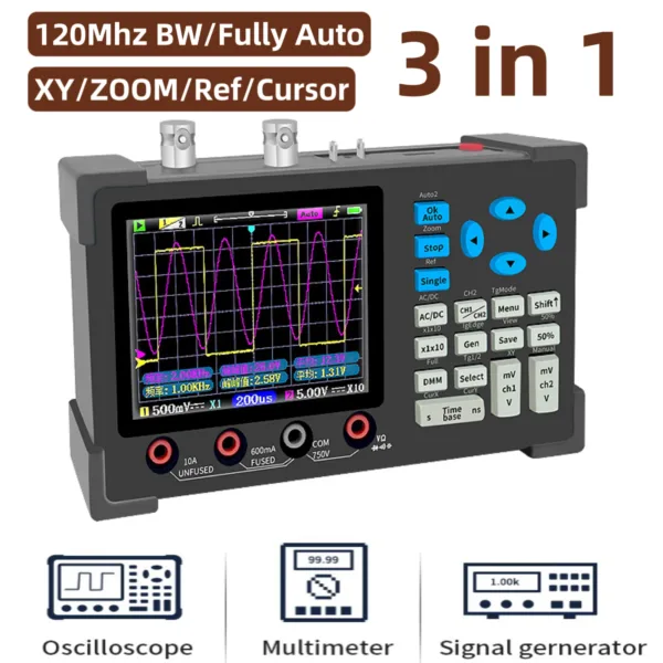 3 in 1 Digital Oscilloscope Multimeter Generator