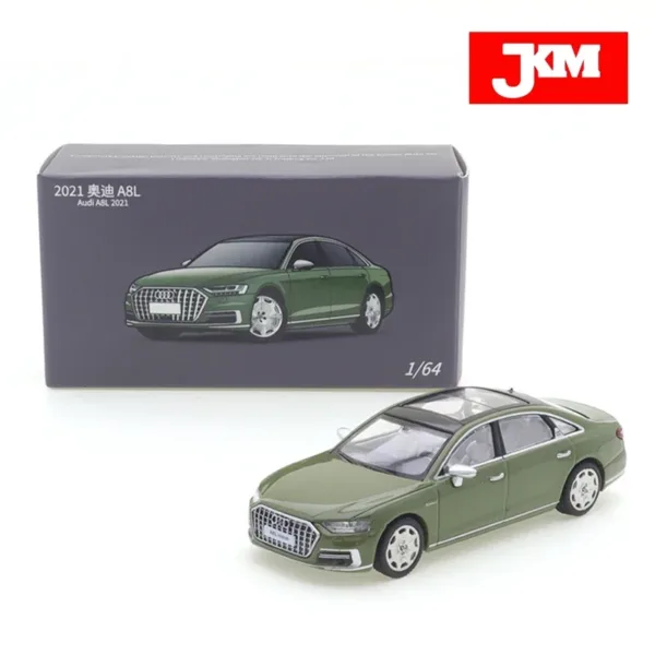 1/64 Audi A8L 2021 Green Diecast Model Car - Image 9