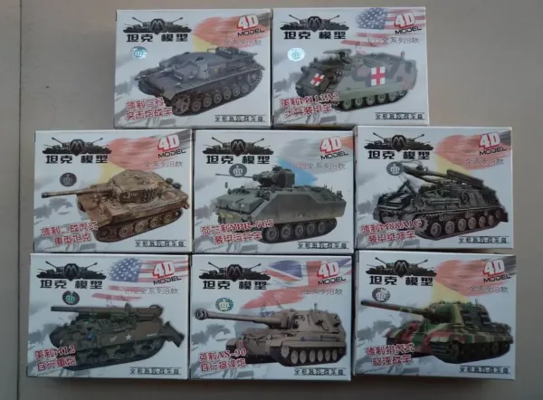 8 Piece 1:72 Plastic Tank Model Set - Image 3