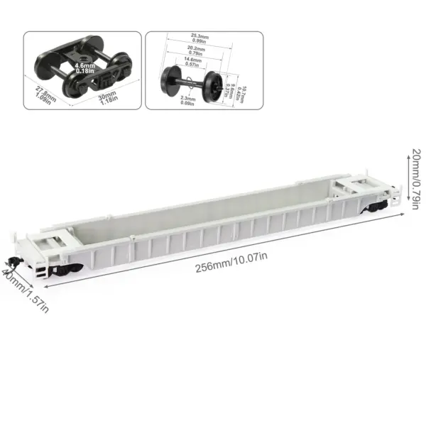 HO Scale 1:87 Blank 53' Well Car Model Kit - Image 6