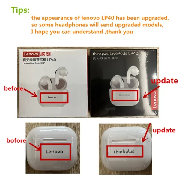 Lenovo LP40 TWS Bluetooth Earbuds for Android - Image 6