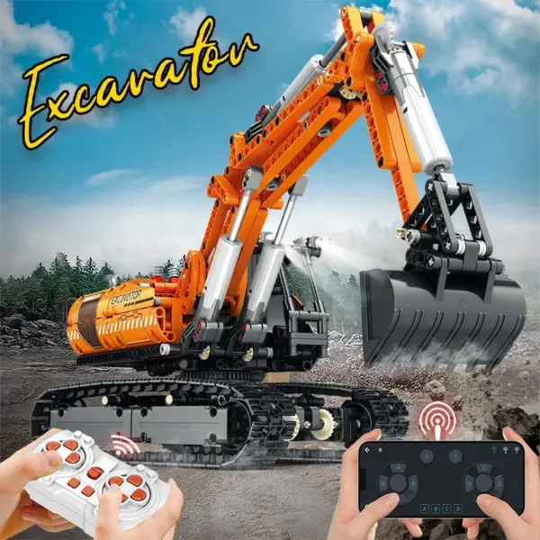 Remote-Controlled Excavator Building Blocks Set - Image 2