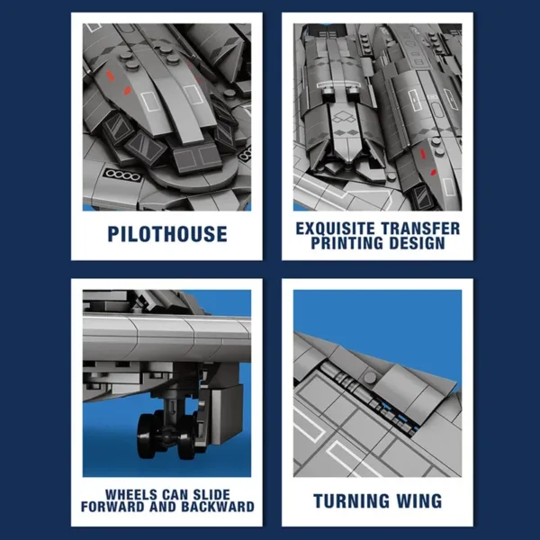 Military Stealth Bomber Building Blocks Model - Image 6