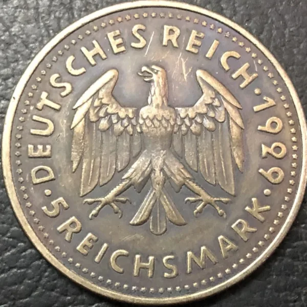 1929 Germany 5 Reichsmark Antique Coin Replica - Image 3