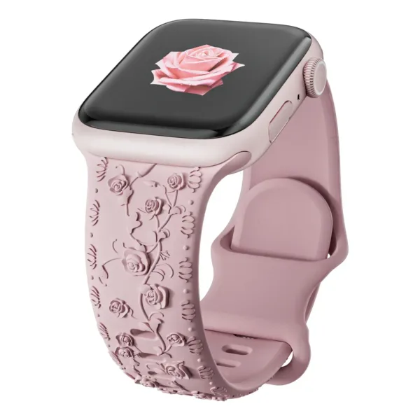 Floral Engraved Strap for Apple Watch 38-49mm - Image 8