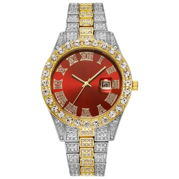 Luxury Hip Hop Quartz Watch with Rhinestones - Image 15