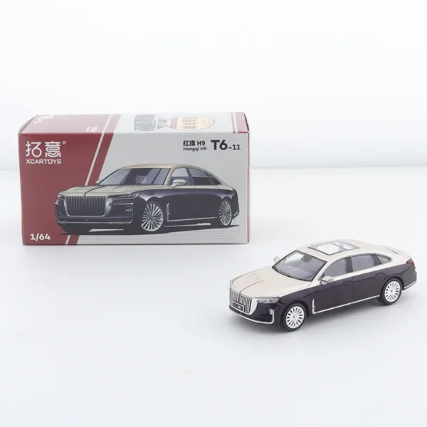 Hongqi H9 Diecast Model Car 1/64 Gold Violet