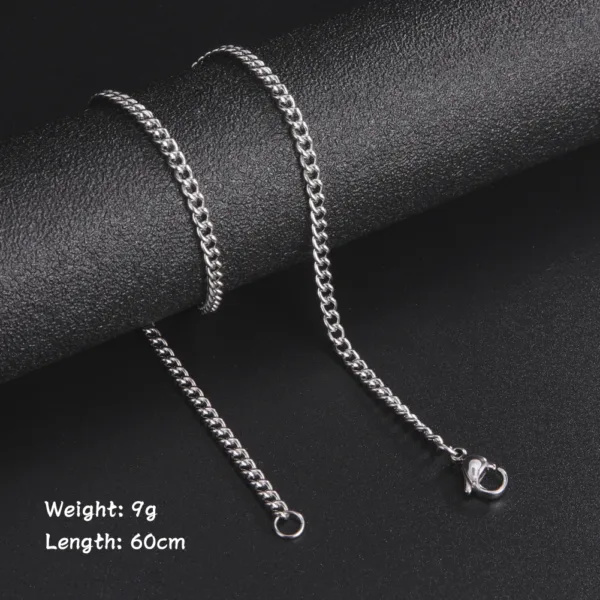 60cm Stainless Steel Box Chain Necklace for Men - Image 4