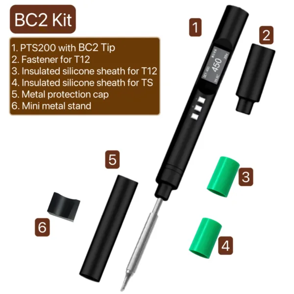 100W Smart Soldering Iron PTS200 with OLED Screen - Image 8