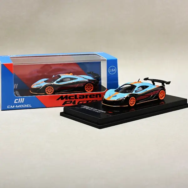 1:64 Scale P1 GTR Blue/Orange Model Car - Image 7