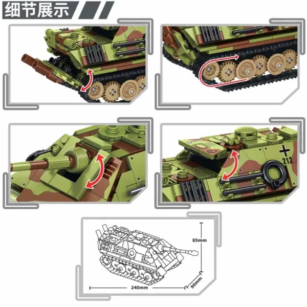 WW2 Germany Jagdpanther G1 Tank Building Set - Image 4