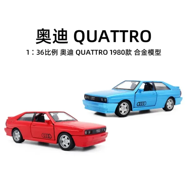 1:36 Audi Quattro Diecast Metal Car Model - Image 5