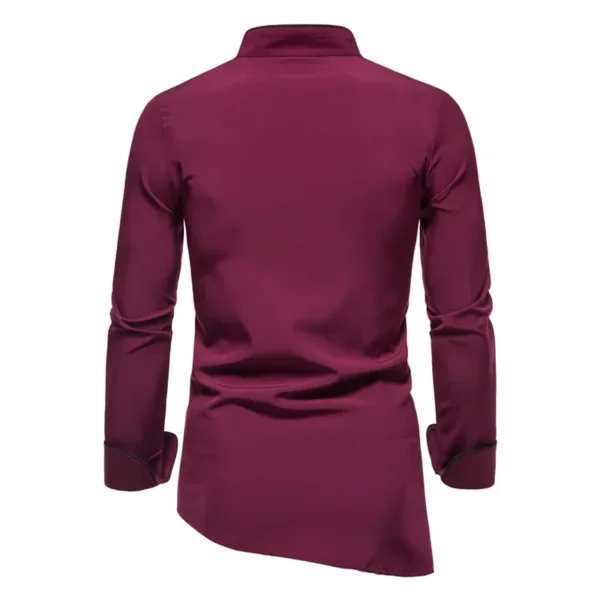 Men's Casual Color Block Long Sleeve Shirt - Image 6