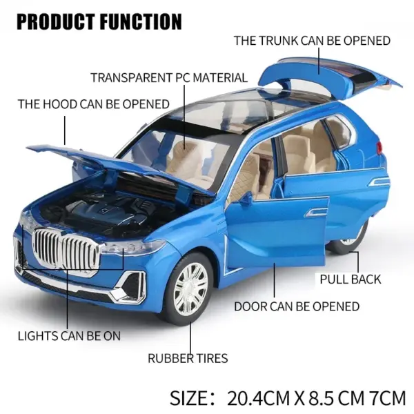 1:24 BMW X7 Alloy Die-Cast Model Car - Image 5