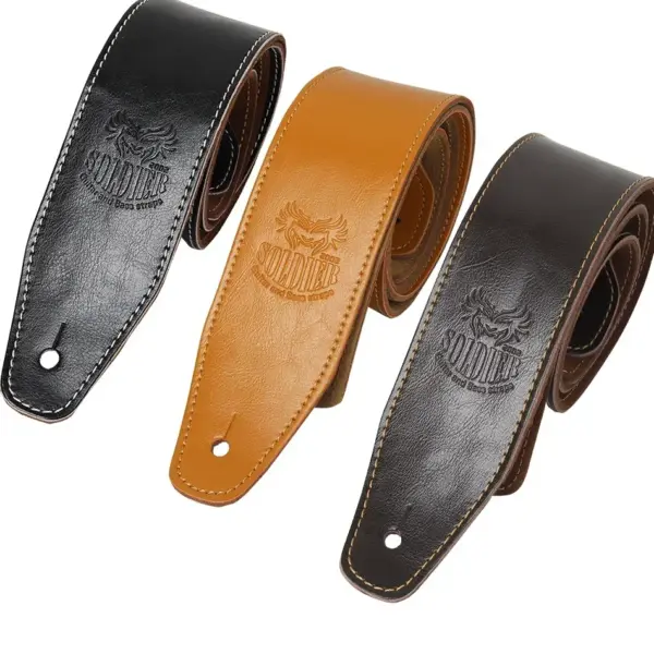 Adjustable Cowhide Guitar Strap for Bass/Acoustic