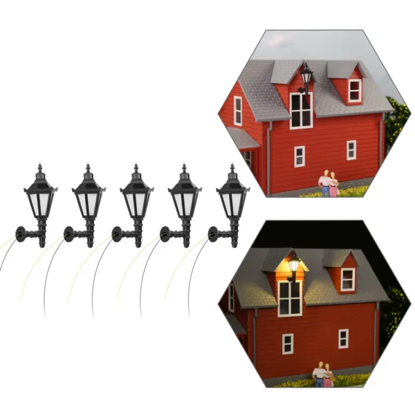 5pcs O Scale 1:50 Model Railway LED Lamps