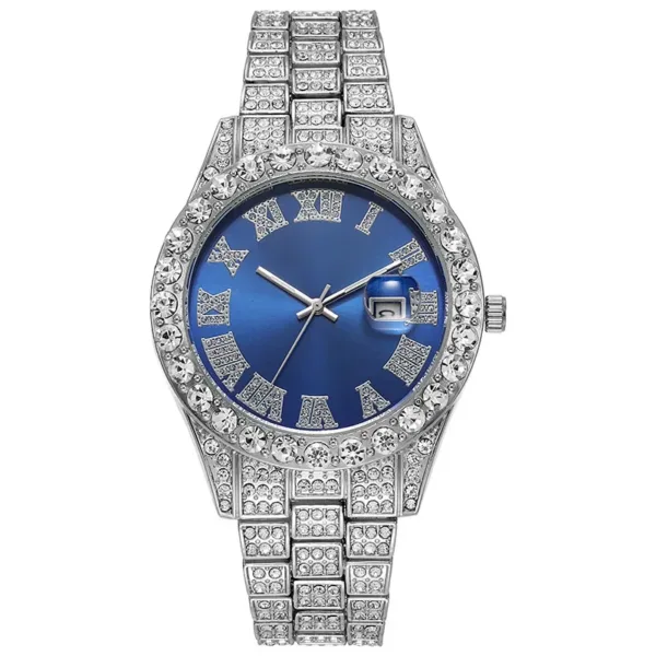 Luxury Hip Hop Quartz Watch with Rhinestones - Image 8