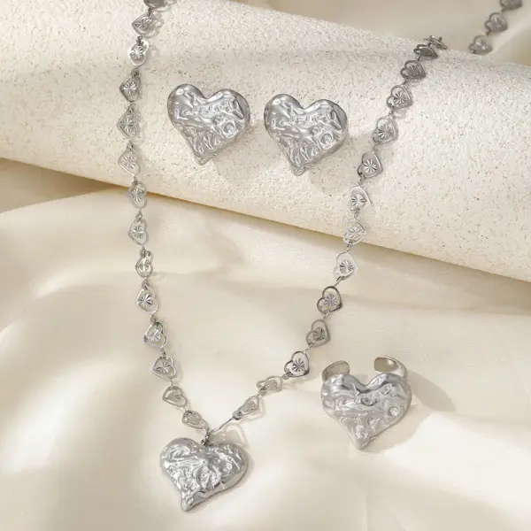 Stainless Steel Heart Jewelry Set for Women - Image 6