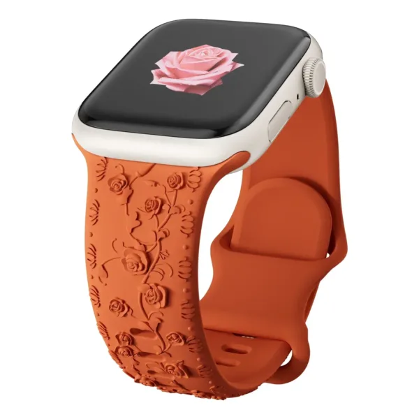 Floral Engraved Strap for Apple Watch 38-49mm - Image 21