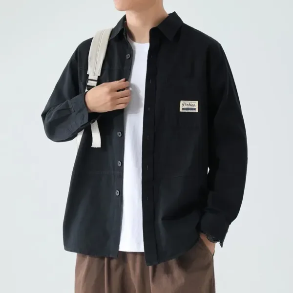 Men's Oversized Casual Long Sleeve Shirt - Image 7