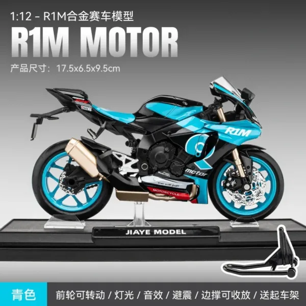 1:12 Yamaha YZF-R1M Diecast Motorcycle Model - Image 5