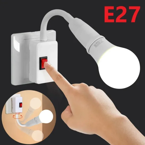 E27 Socket Rotary Lamp Holder with Switch - Image 3