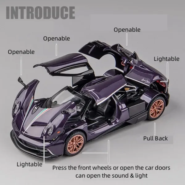 1/32 Pagani Huayra Roadster Miniature Car Model - Image 3