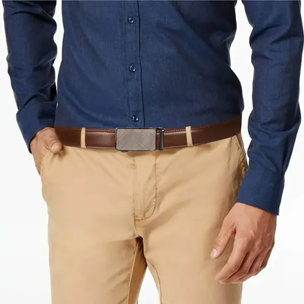 Men's Genuine Leather Automatic Buckle Belt - Image 5
