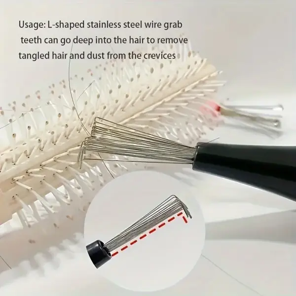 Plastic Handle Comb Brush Cleaner Tool - Image 6