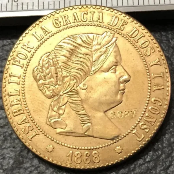 1868 Spain 5 Centimos Replica Coin - Image 3