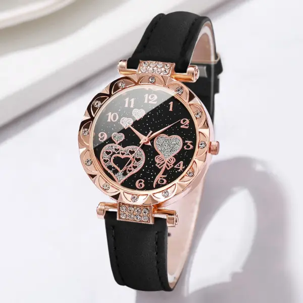 4PCS Women's Quartz Watch and Bracelet Set - Image 4