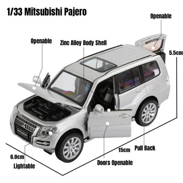 1/32 Mitsubishi Pajero Diecast Model Car - Image 6