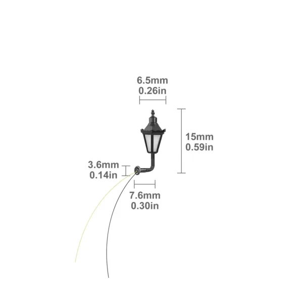 5pcs Outdoor LED Lampposts for Model Railways