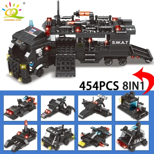 SWAT Police Command Truck Building Blocks Set - Image 7