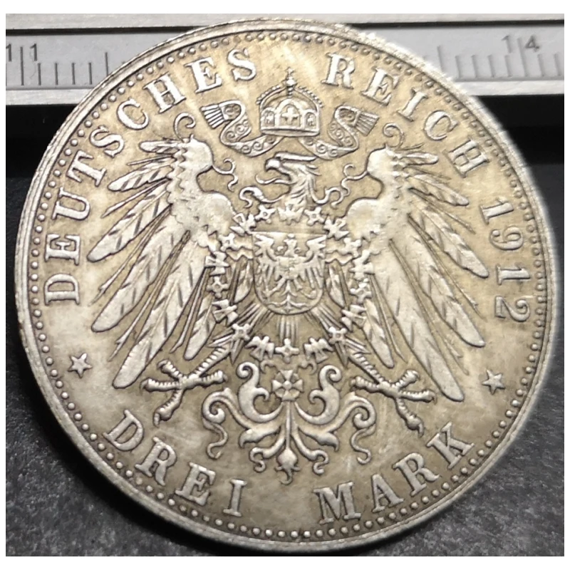 Vintage 1912 Hamburg 3 Mark Replica Collectible 2 Vintage 1912 Hamburg 3 Mark Replica Collectible - Image 2