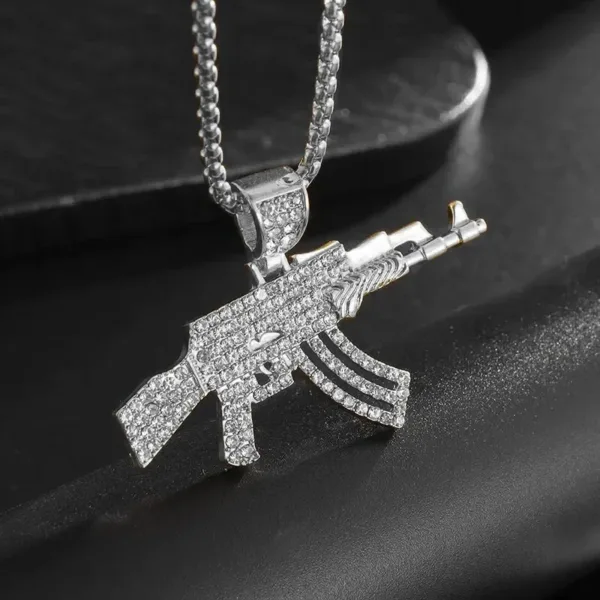 Iced Out Letter Pendant Necklace for Men - Image 17