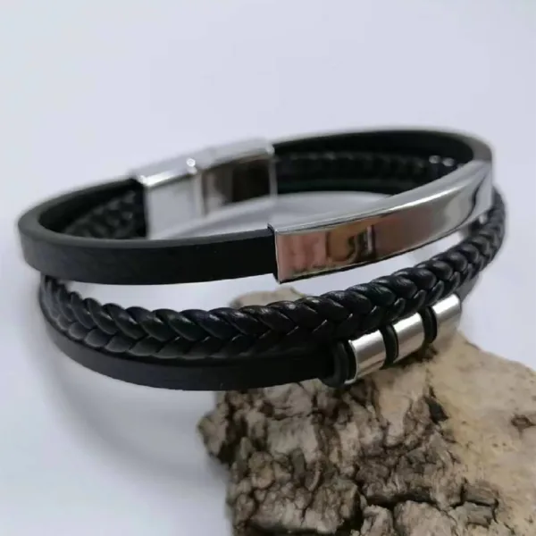 Punk Vintage Leather Cuff Bracelet for Unisex - Image 18