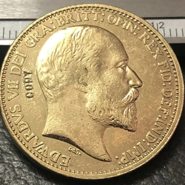 Edward VII Gold Plated Copy Coin 2 Pounds - Image 3