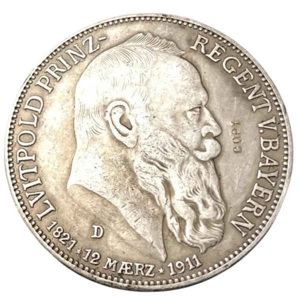 Bavaria 1911-D Silver Plated Replica Coin