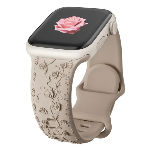 Floral Engraved Strap for Apple Watch 38-49mm - Image 15