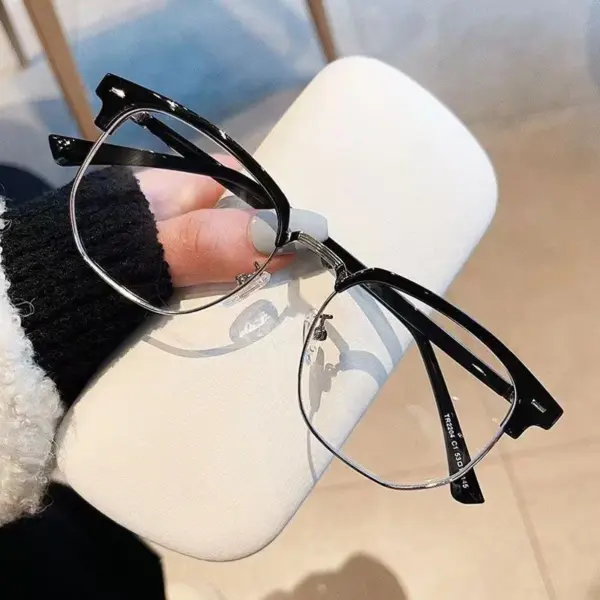 Unisex Square Metal Frame Reading Glasses - Image 9