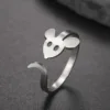Mouse Adjustable Stainless Steel Ring for Women