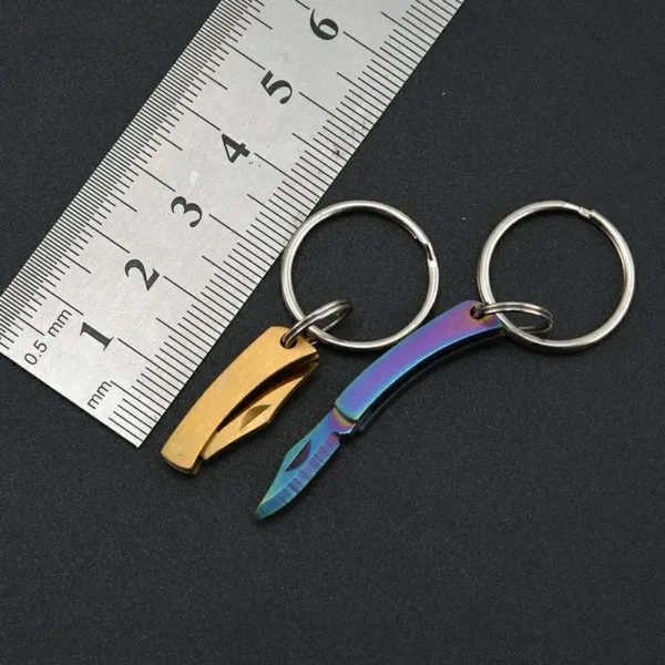 Mini Folding Stainless Steel Keychain Knife - Image 2