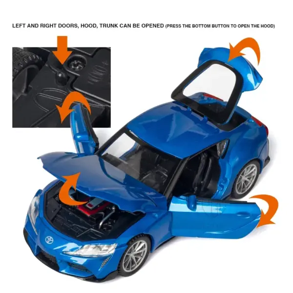 Toyota GR Supra Diecast Car Model with Lights - Image 5