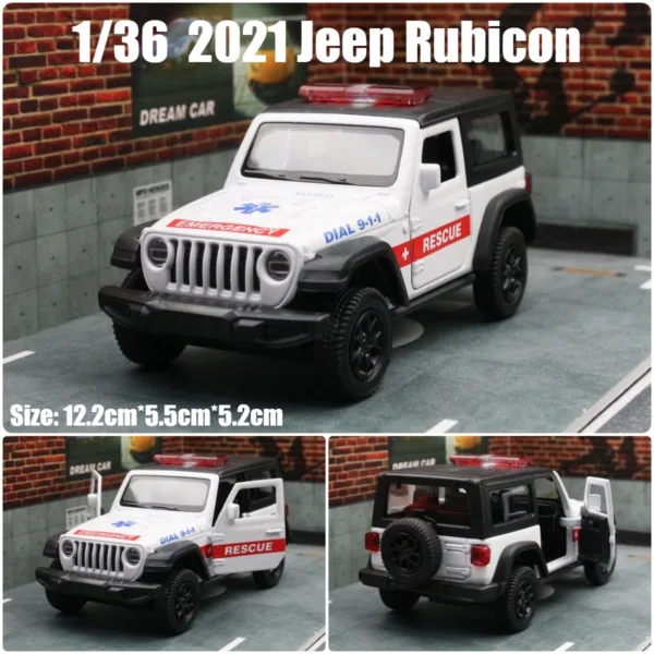 1/36 Jeep Wrangler Rubicon Diecast Model Car - Image 8